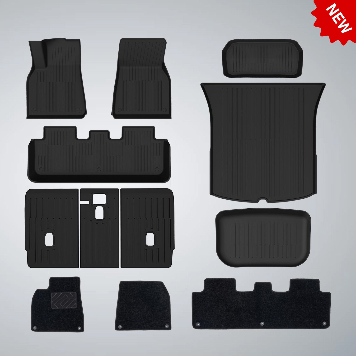 2-in-1 TPE All Weather Model Y Floor Mats 2023 with Removable Carpet (Left Hand), Heavy Duty Floor Mats for Tesla Model Y 5 Seater