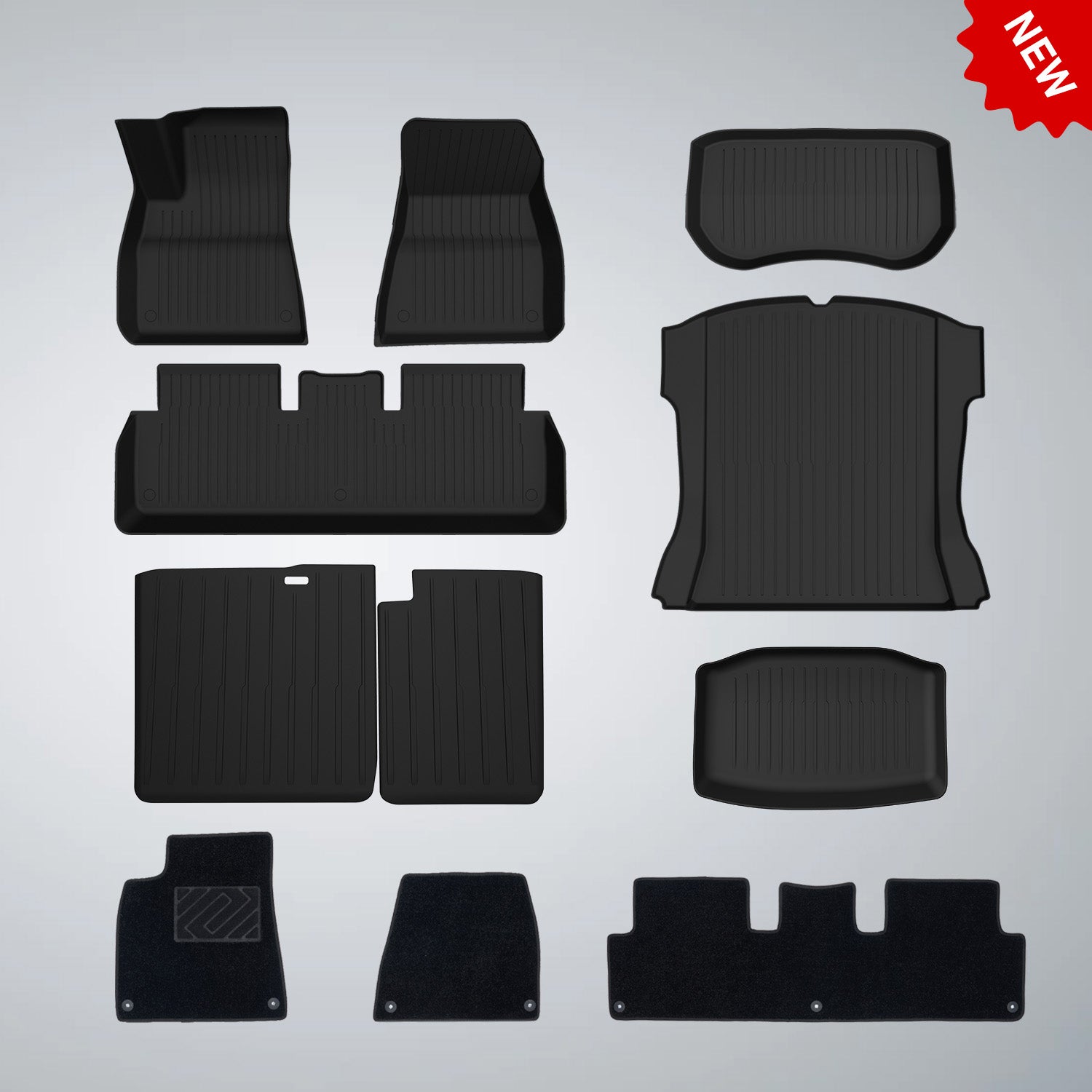 2-in-1 TPE All Weather Model 3 Floor Mats 2023 with Removable Carpet (Left Hand), Waterproof Anti-Slip Floor Mats for Model 3