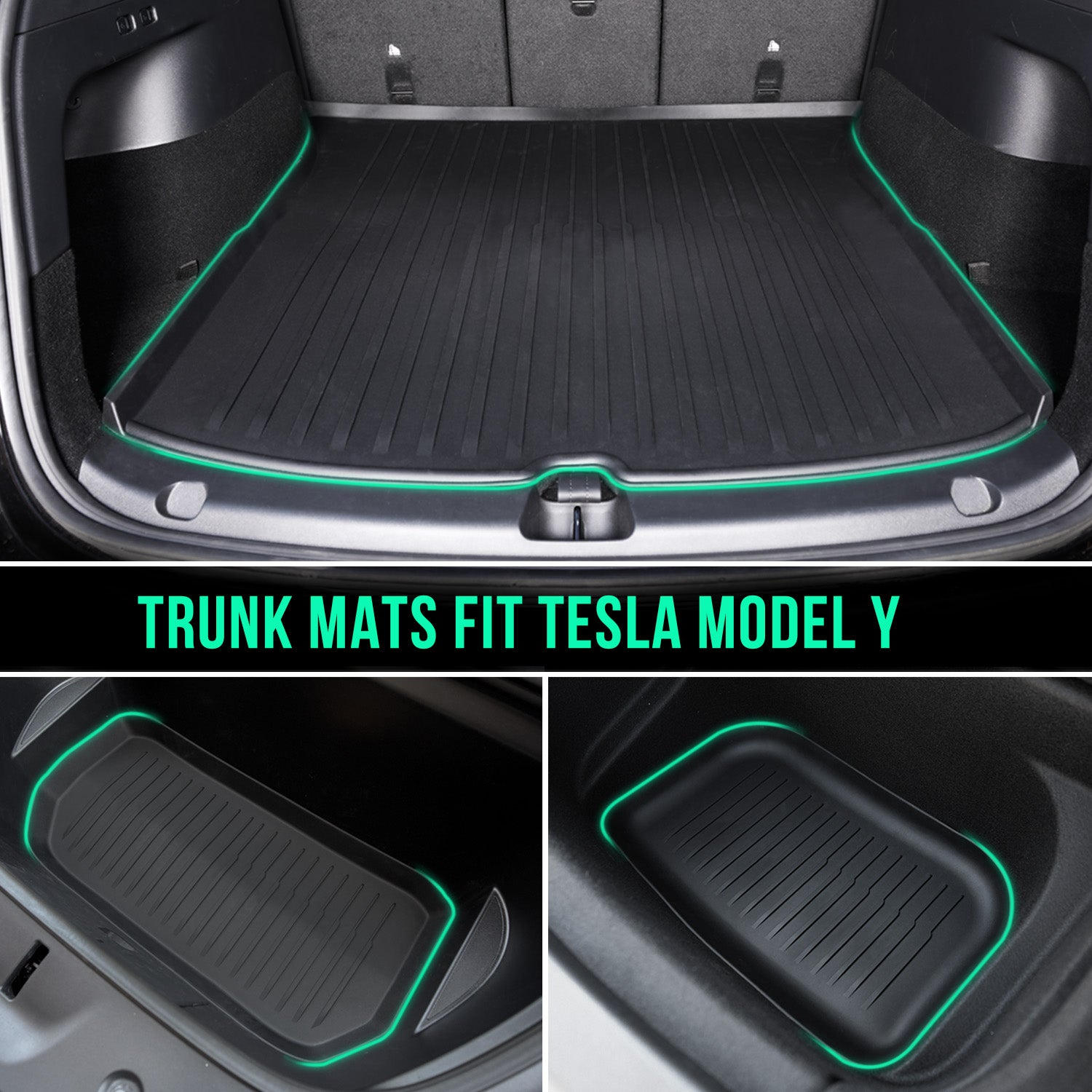 2-in-1 TPE All Weather Model Y Floor Mats 2023 with Removable Carpet (Left Hand), Heavy Duty Floor Mats for Tesla Model Y 5 Seater