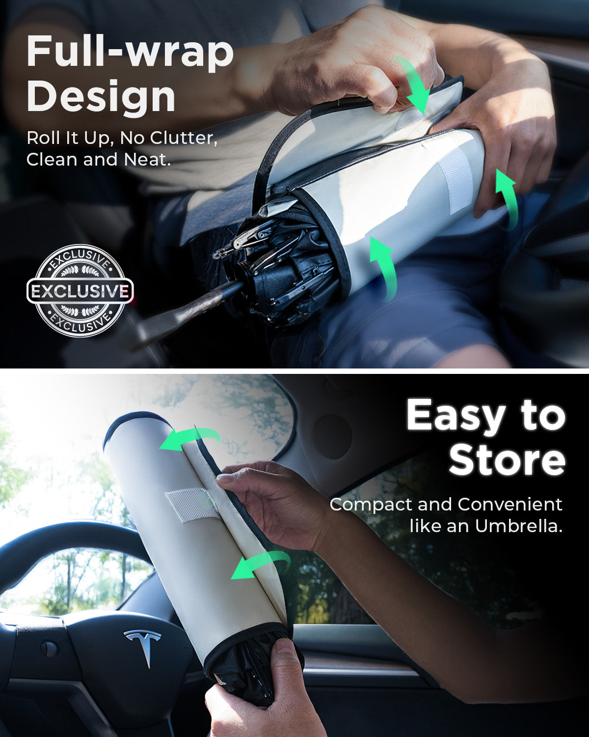 Foldshade for Tesla Model Y & Model 3 Windshield, Tesla Accessories