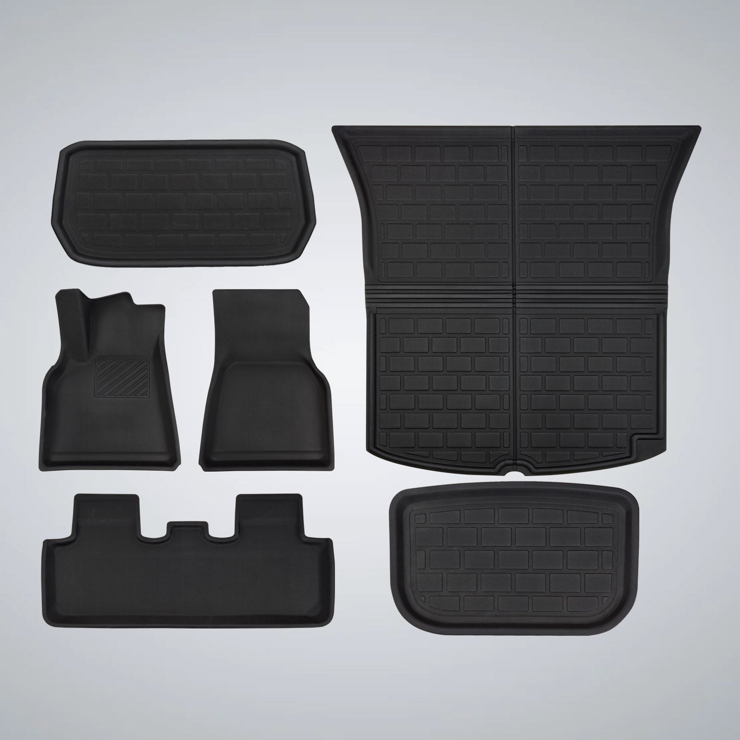 Floor Mats & Trunk Liners 6Pcs Set for Tesla Model Y 5-Seater 2023