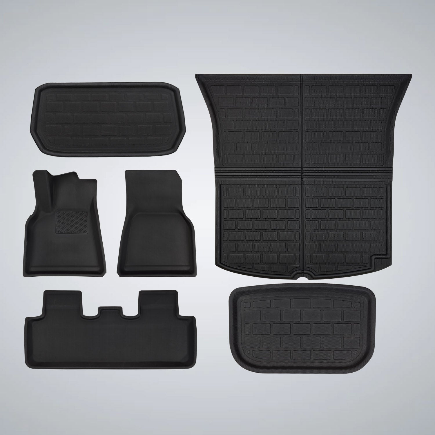 Floor Mats & Trunk Liners 6Pcs Set for Model Y 5-Seater (Right Hand)