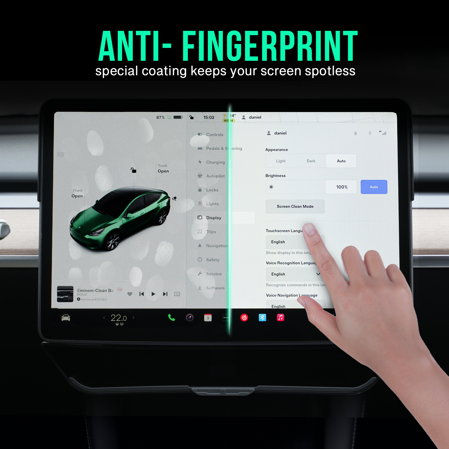 Screen Protector for Model 3&Y 15 Dashboard, 1 Minute Installation with  Auto-alignment Tool