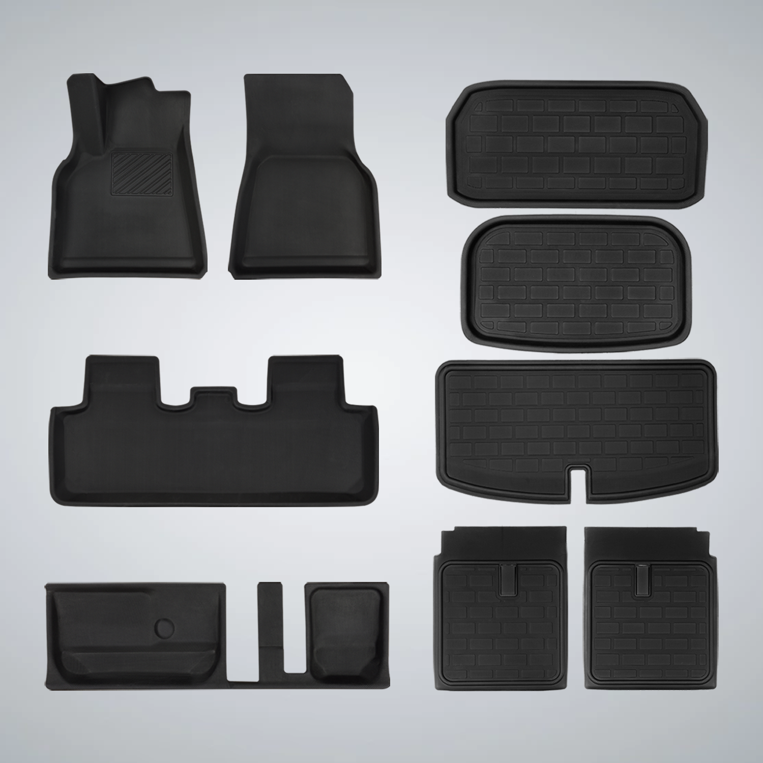 Floor Mats & Trunk Liners 9Pcs Set for Model Y 7-Seater (Left Hand)