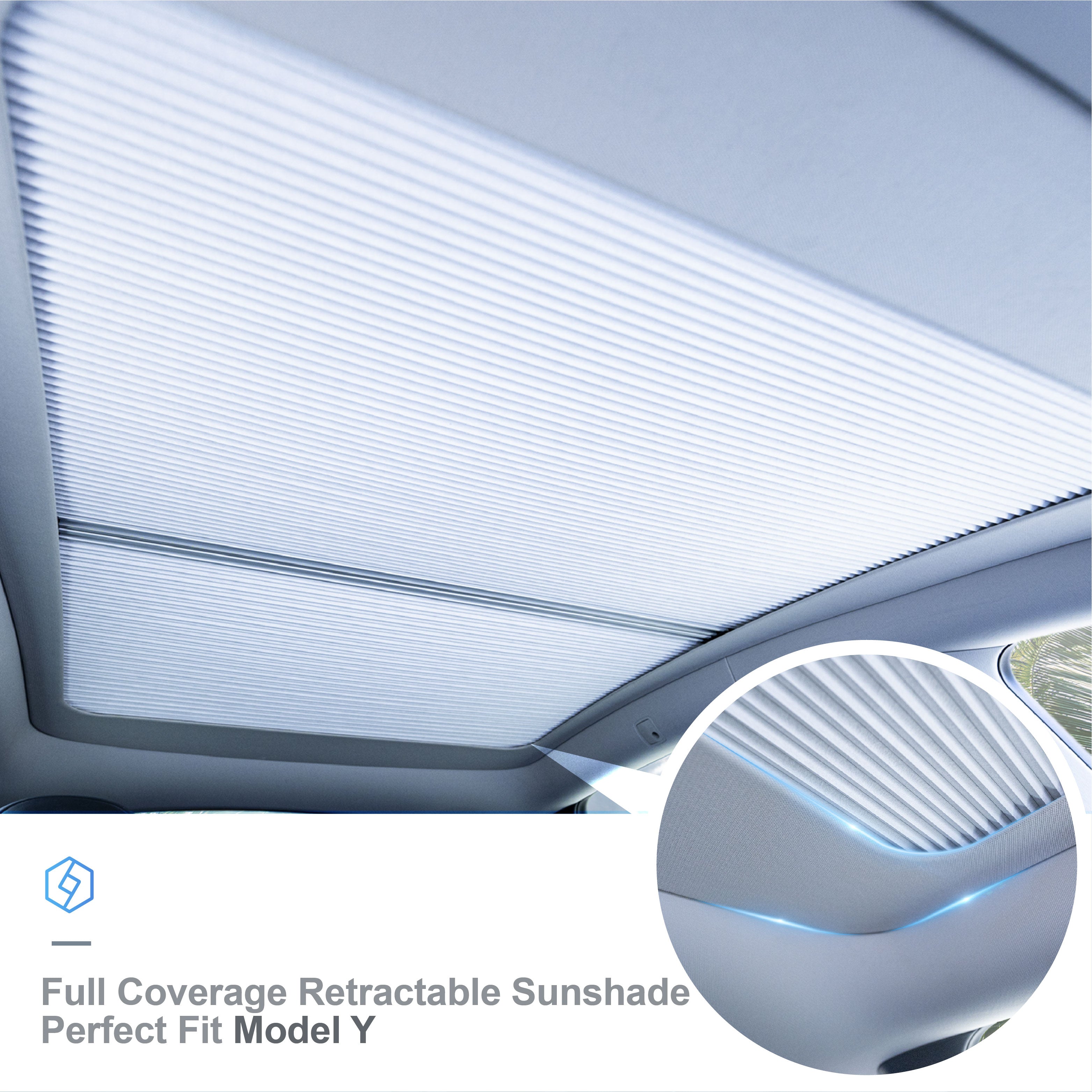 EVBASE Tesla Model Y Retractable Sunshade Glass Roof Sunshade Model Y -  EVBASE-Premium EV&Tesla Accessories