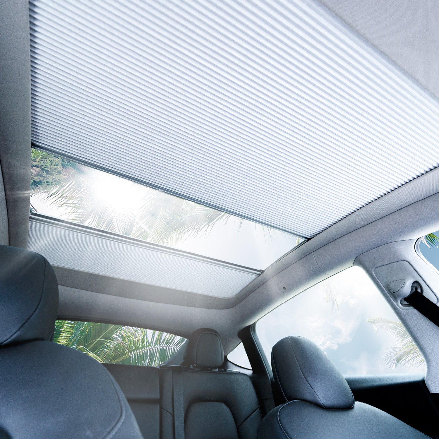 Tesla Model Y Retractable Sunshade Glass Roof Sunshade with Roll Fabric  Style|EVBASE